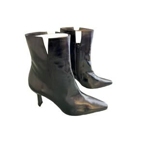 STUART WEITZMAN Leather Ankle Boots US 8 B Black Heel Stiletto